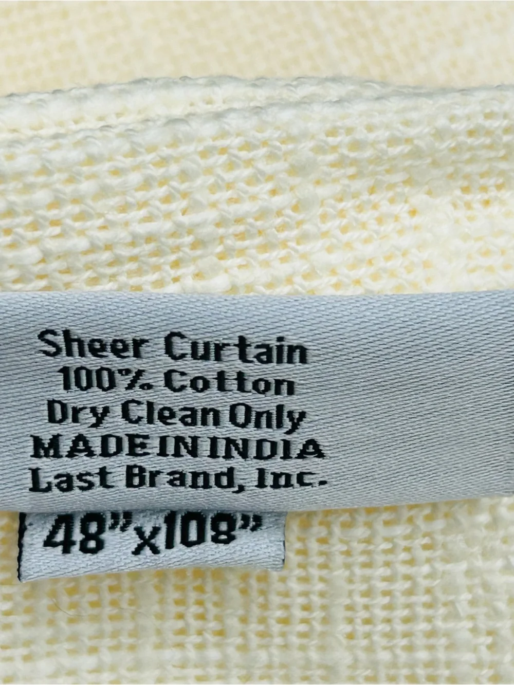 QUINCE Set Of 2 48x108 Cotton Sheer Curtains Ivory 0383